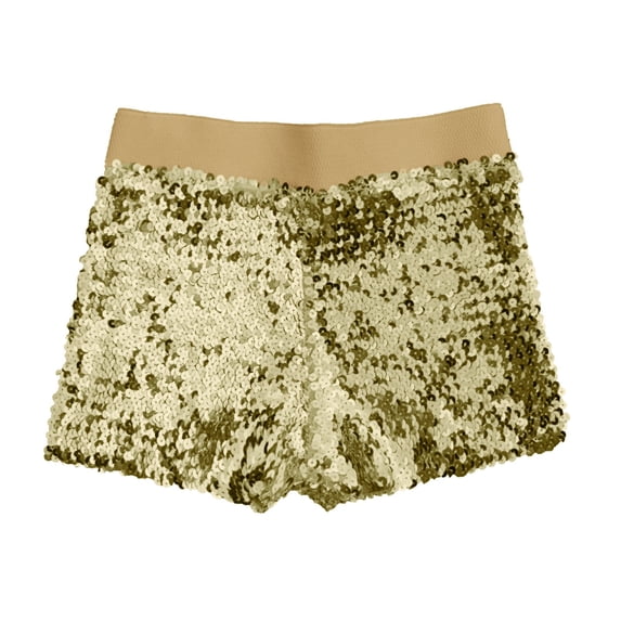 ZIXKCGDSE Womens Sequin Shorts Elastic Low Waist Summer Bottoms Hot Pants Clubwear Going Out Size S