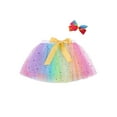 thumbnail image 1 of ZIYIXIN Toddler Baby Girls Skirts Ruffled Elastic High-Waist Tulle Tutu Skirt Pearl Sequin Bow Princess Party Casual Outfit Multicolor 2-3 Years, 1 of 6