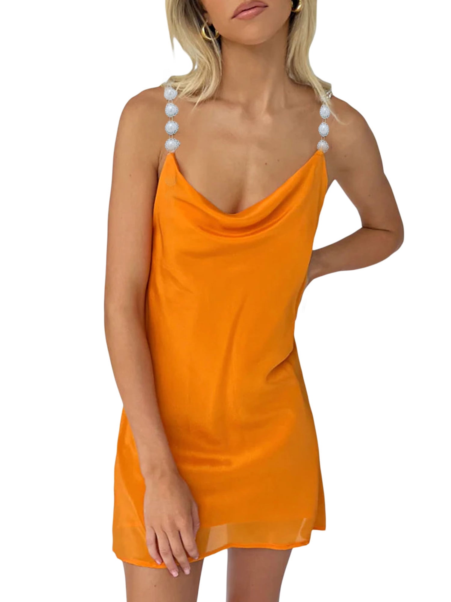 ZAFUL Women's Sexy Club Party Dresses Rhinestone Decor Semi-sheer Mesh  Hanky Hem Slinky Spaghetti Strap Mini Dress - AliExpress