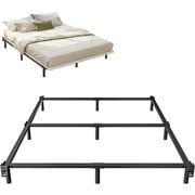ZIYOO Twin XL Bed Frame  7 Inch Metal Platform  Heavy Duty Bed Frame for Box Spring  Mattress Foundation  6-Leg Support  Noise-Free  Easy Assembly  Black