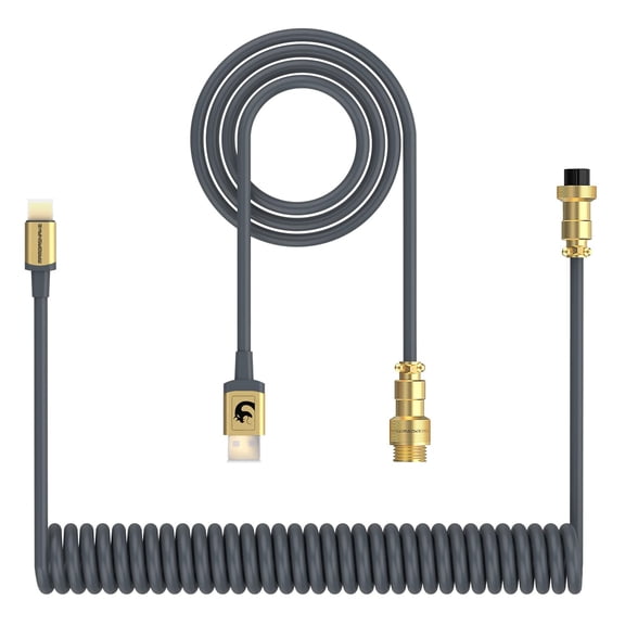 MAMBASNAKE C01 USB C to USB A Cable with Metal Aviator, Gray