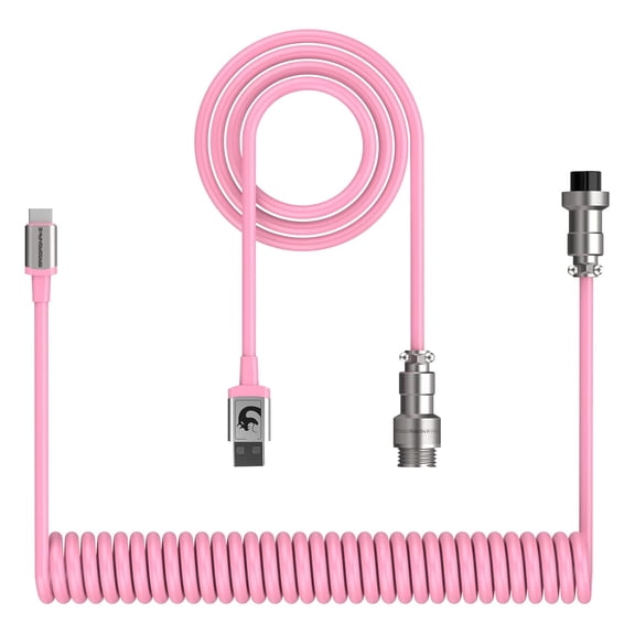 MAMBASNAKE C01 USB C to USB A Cable with Metal Aviator, Pink
