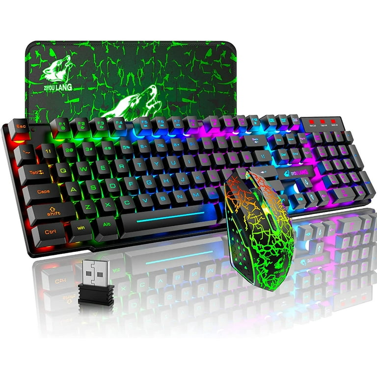 ZIYOU LANG Wireless Gaming Keyboard & Mouse Combo, Rechargeable