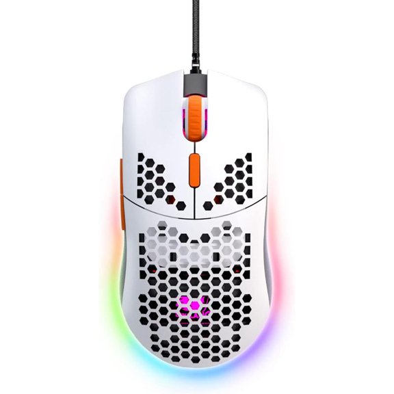 ZIYOU LANG M1 Wired Gaming Mouse with Honeycomb Shell 6400DPI Optical Sensor 7 Programmable Macros RGB Settings for Windows 7/8/10/XP Vista Linux