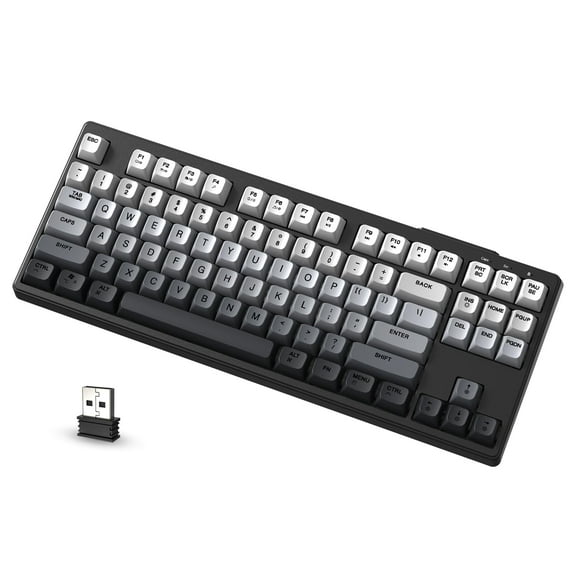 ZIYOU LANG M87 80% Wireless Gaming Keyboard,87 Keys TKL Mechanical Feeling SA PBT Keyboard, Bluetooth 5.0/2.4Ghz Dual Mode Pc Gaming Keyboards for Silent Office/Gaming(Moon night)