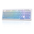 thumbnail image 1 of Freewolf-ZIYOULANG K100 99 Keys Gaming Membrane Wireless Tri-Mode BT/2.4GHz/USB-C Computer Keyboard with Media Knob & Side Printed Keys, Blue, 1 of 9