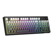 ZIYOULANG K100 99 Keys Gaming Membrane Wireless Keyboard with Media Knob,Tri-Mode BT/2.4GHz/USB-C,Side Printed Keys RGB Backlit Retro Cute Creamy Silent Computer Keyboard for MAC PC