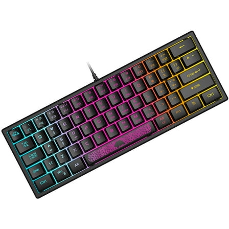 ZIYOULANG K61 Layout 60% RGB Chroma Backlit Mini Compact Wired Gaming Keyboard