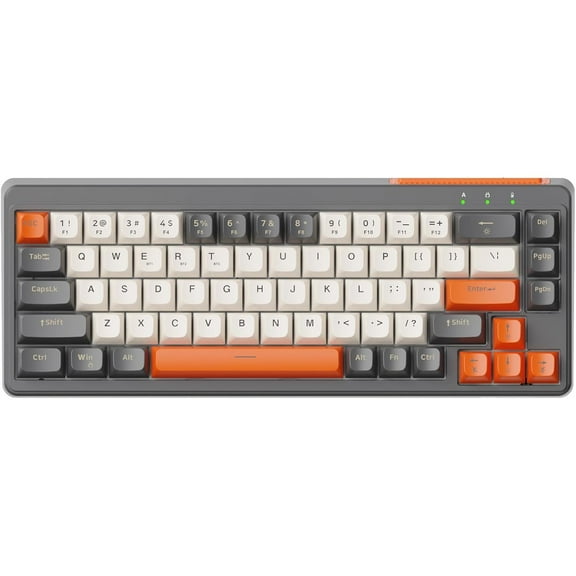 ZIYOULANG M68 65% Wireless Gaming Keyboard, QWERTY Layout, BT/2.4G/Wired Silent Membrane Keyboard, Rainbow Backlit 67 Keys PBT Keycaps, 2000mAh Portable for Gamer/Office-Gray