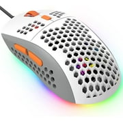 ZIYOULANG M8 Ultralight Wired Gaming Mouse, Lightweight Honeycomb Shell, 6 RGB Breathing Backlit Mice, 6 Adjustable DPI 6400, USB Optical Model Aerox Mice for Win10/XP/Xbox/PS4/PS5/Mac/HP/Acer