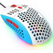 ZIYOULANG M8 Ultralight Wired Gaming Mouse, Lightweight Honeycomb Shell, 6 RGB Breathing Backlit Mice, 6 Adjustable DPI 6400, USB Optical Model Aerox Mice for Win10/XP/Xbox/PS4/PS5/Mac/HP/Acer