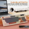 thumbnail image 1 of ZIYOULANG M96 Dual Mode Wireless Gaming Keyboard with 2.4G & BT5.0, 90% Membrane Semi-mechanical Keyboard with Smart Display & Knob-Coffee, 1 of 8