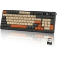 thumbnail image 1 of ZIYOULANG M96 Dual Mode Wireless Gaming Keyboard with 2.4G & BT5.0, 90% Membrane Semi-mechanical Keyboard with Smart Display & Knob, 1 of 9