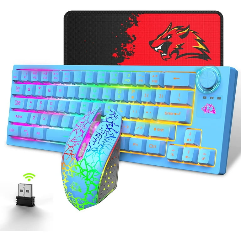 ZIYOULANG T50 Wireless RGB Gaming Keyboard & Mouse, 64 Keys