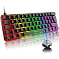 thumbnail image 1 of ZIYOULANG T60 Wired Gaming Keyboard with RGB Lighting & Blue Switches, Black, 1 of 1