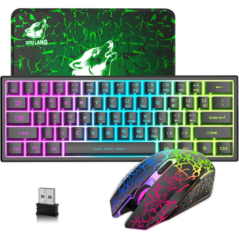 ZIYOULANG T61 Wireless Gaming Keyboard and Mouse Combo with