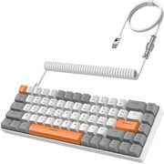 ZIYOULANG T8 Backlit Wired Mechanical Gaming Keyboard with 68 Keys, Mixed White