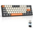 thumbnail image 1 of ZIYOULANG Type C Wireless Mechanical Keyboard with Dual Mode 2-in-1 Receiver, Light Yellow-Red, 1 of 10