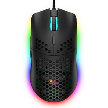 ZIYOULANG Ultralight Wired Gaming Mouse, Lightweight Honeycomb Shell, 4 RGB Breathing Backlit Mice, 6 Adjustable DPI 6400, USB Optical Computer Mice for Gamer / Office