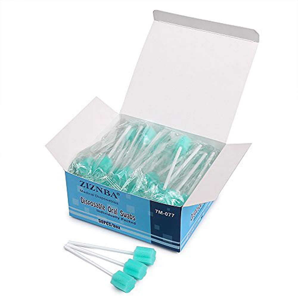 ZIZNBA Disposable Mouth Swabs Sponge - Unflavored & Sterile Oral Swabs ...