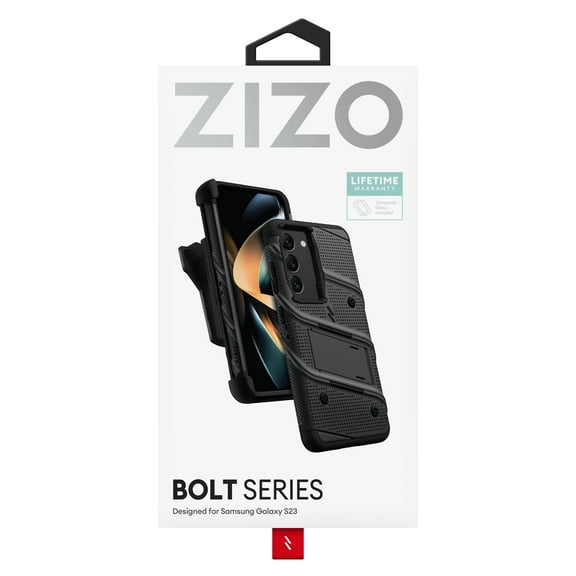 ZIZO BOLT BUNDLE GALAXY S23 CASE WITH TEMPERED GLASS BLACK & BLACK