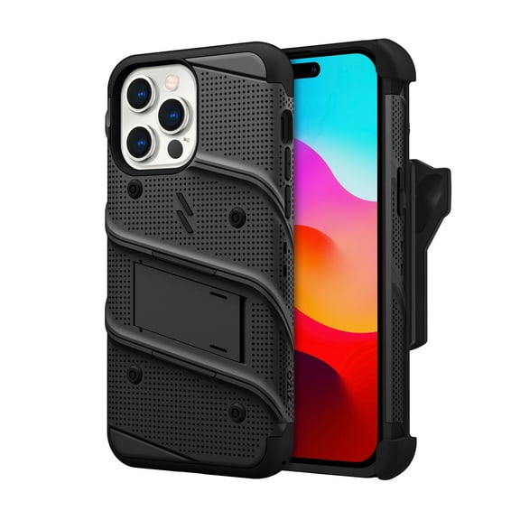ZIZO BOLT Bundle Max Case with Glass For Apple iPhone 15 Pro Max- Black