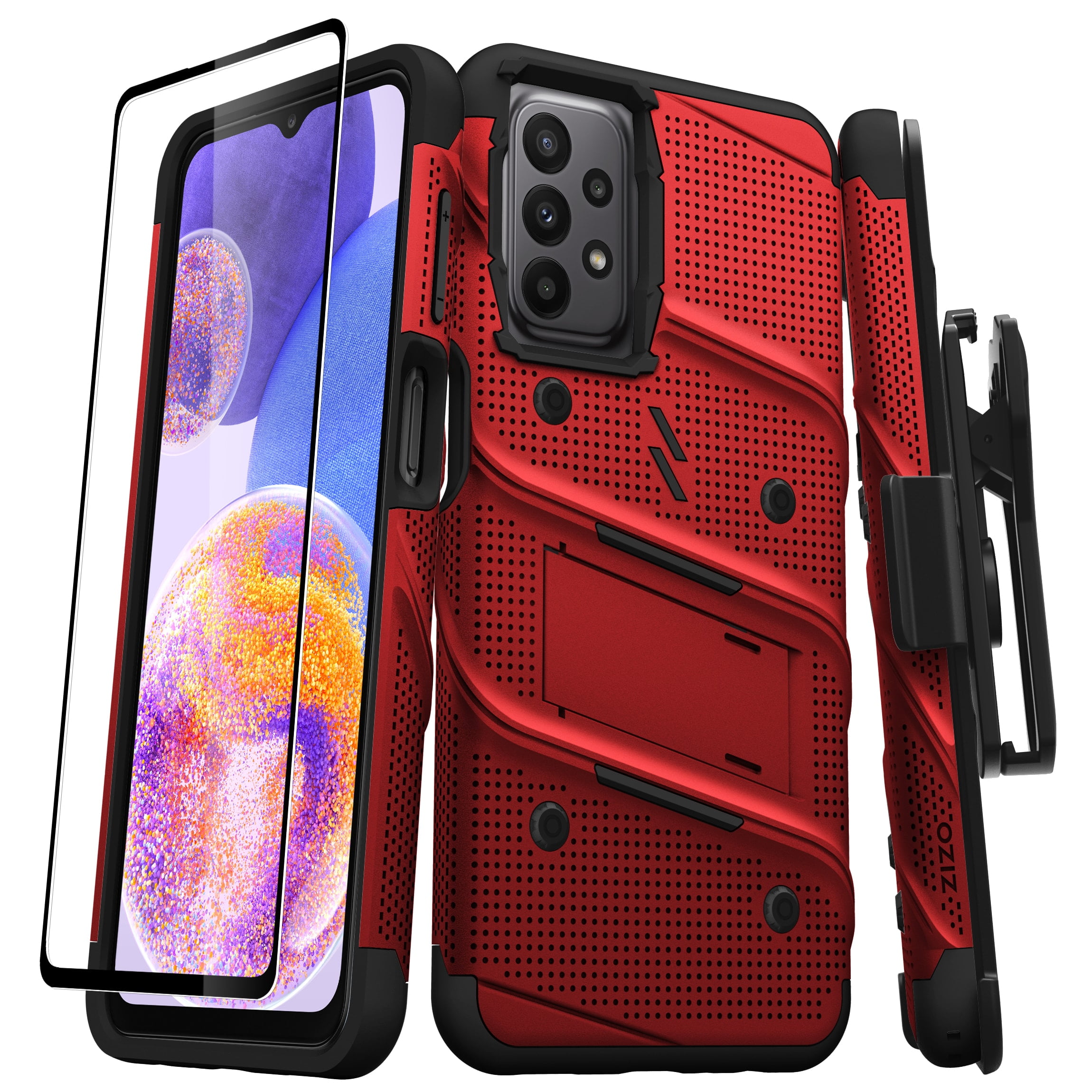ZIZO Bolt Bundle per iPhone 14 (6.1) Custodia con protezione dello schermo Cavalletto Custodia Cordino - Nero