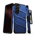 thumbnail image 1 of ZIZO BOLT Bundle for Galaxy S22 Case with Screen Protector Kickstand Holster Lanyard - Blue, 1 of 5