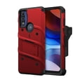 thumbnail image 1 of ZIZO BOLT Bundle for Moto G Pure Case with Screen Protector Kickstand Holster Lanyard - Red & Black, 1 of 5