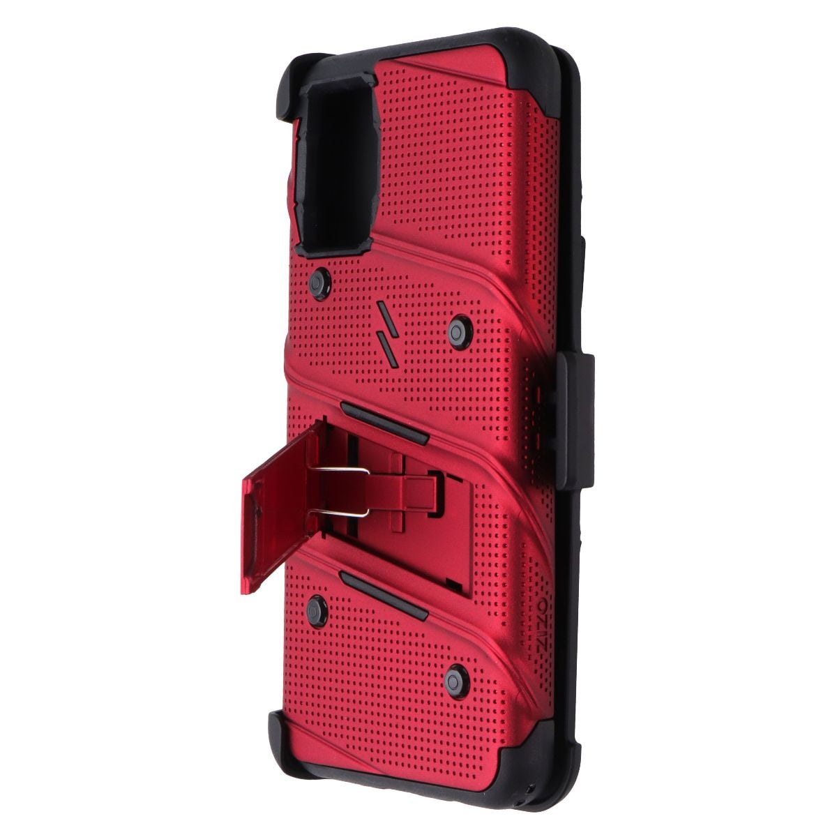 ZIZO BOLT Series for Galaxy A02s Case with Screen Protector Kickstand Holster Lanyard - Red & Black