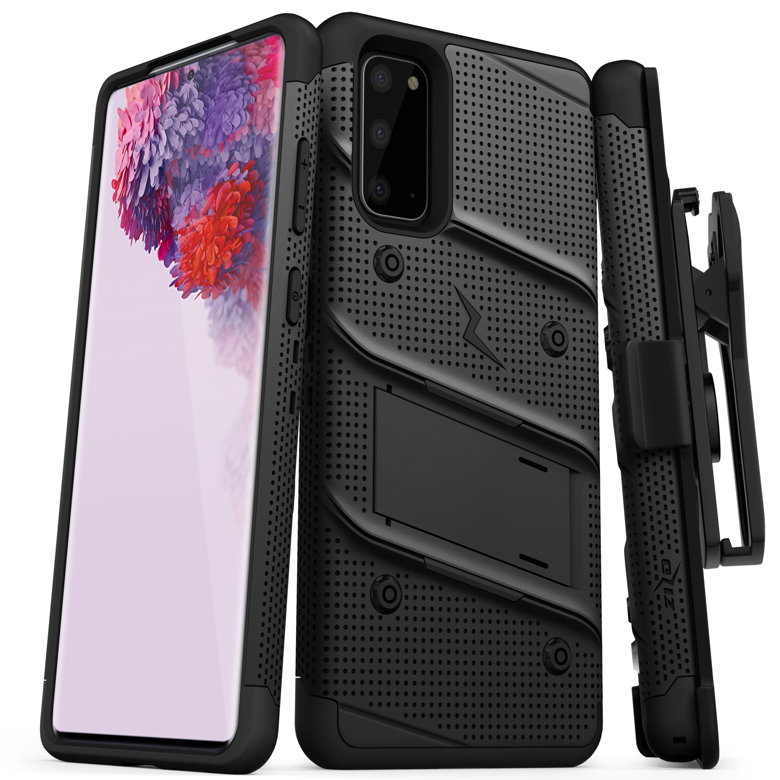 ZIZO BOLT Series for Galaxy S20 Case with Kickstand Holster Lanyard - Black