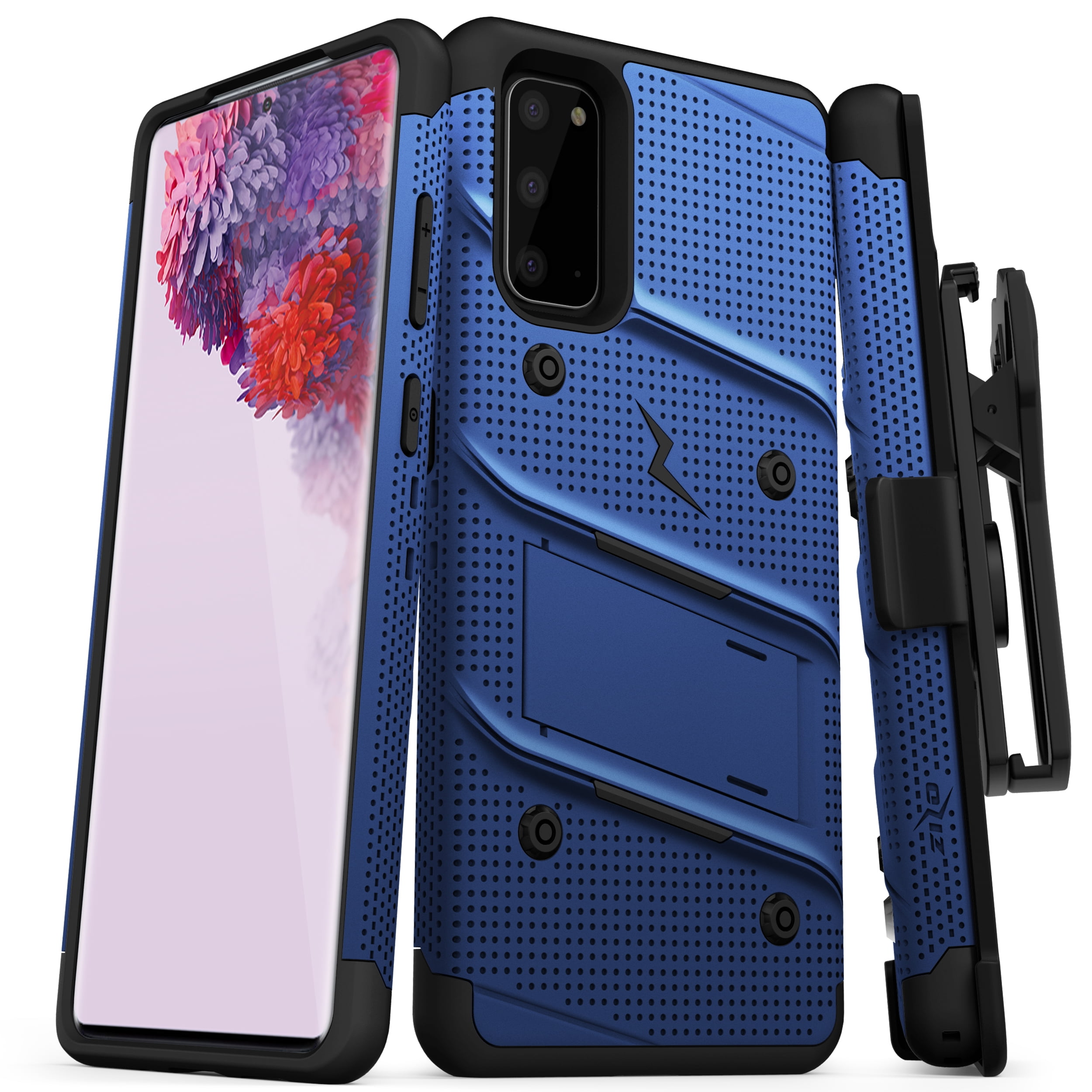 ZIZO BOLT Series for Galaxy S20 Case with Kickstand Holster Lanyard - Blue