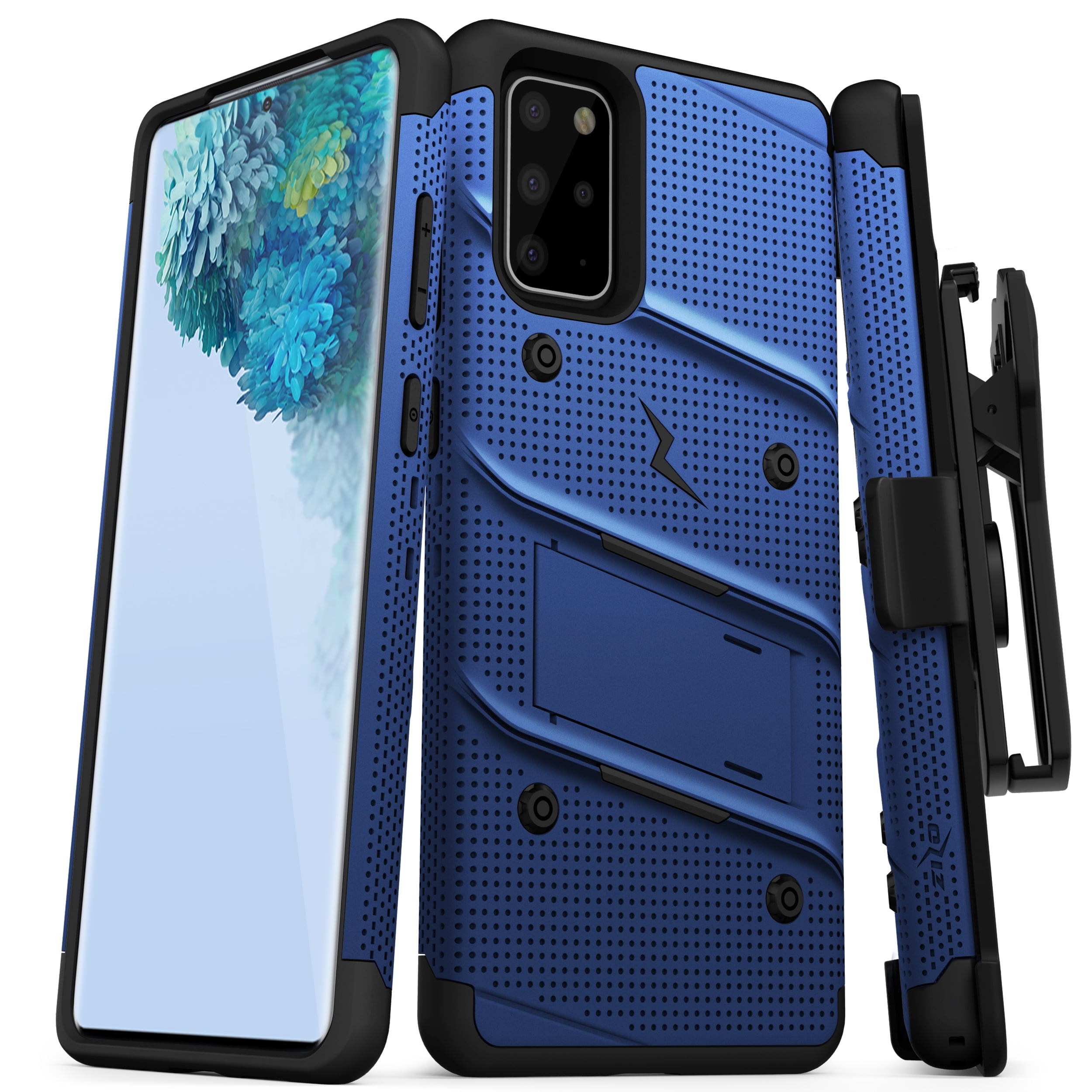 ZIZO BOLT Series for Galaxy S20 Plus Case with Kickstand Holster Lanyard - Blue