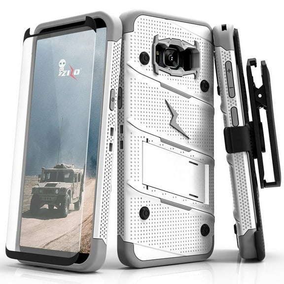 galaxy note 8 / s8 / s8 plus case, zizo bolt w/ screen protector and holster