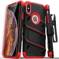 thumbnail image 1 of ZIZO BOLT Series for iPhone Xs Max case Military Grade Drop Tested with Tempered Glass Screen Protector, Holster, Kickstand BLACK RED, 1 of 6