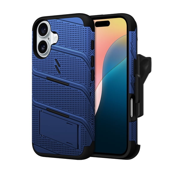 ZIZO Bolt Series Bundle (MagSafe Case/Holster/Screen) for Apple iPhone 16 - Blue