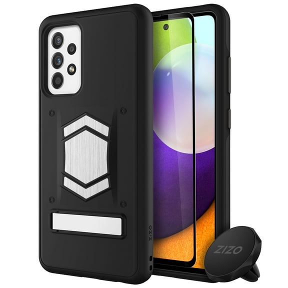 ZIZO ELECTRO Series Galaxy A52 5G Case - Kickstand, Screen Protector and Air Vent Mount - Black