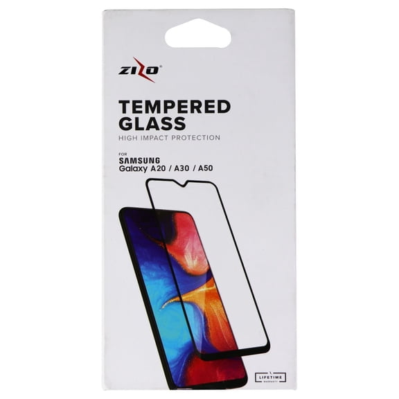 ZIZO TEMPERED GLASS Screen Protector for Samsung Galaxy A20 Clear Screen Protector with Anti Scratch and 9H Hardness Galaxy A50 (Black)