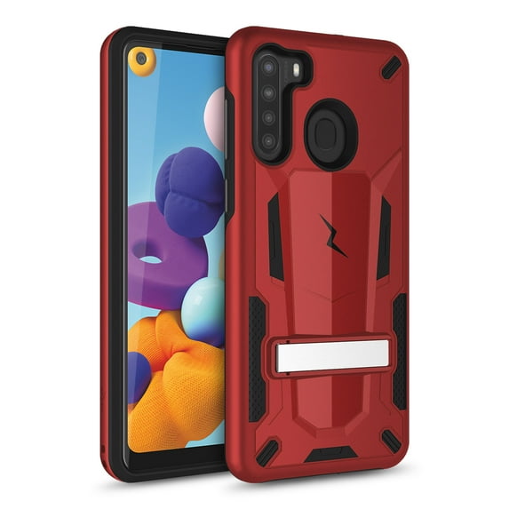 ZIZO TRANSFORM Series for Samsung Galaxy A21 Case - Rugged Dual-layer Protection with Kickstand - Red