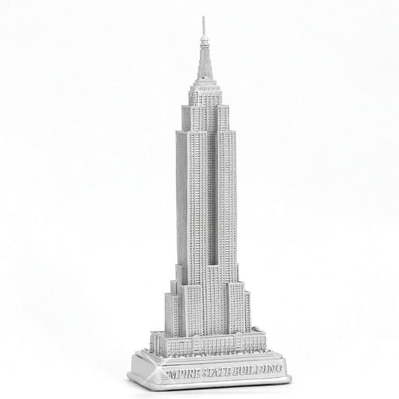 ZIZO USA Empire State Building Statue from New York City Silver 9" NYC Statues Collection