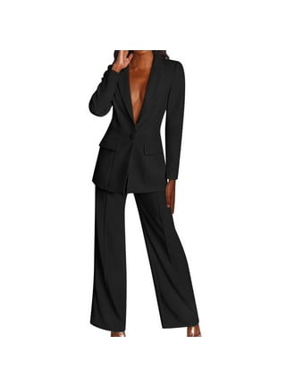 Black Formal Pant Suit Set for Women, Blazer Trousers Set, Wide Leg Pants  Women, Two Piece Suit Women -  Canada