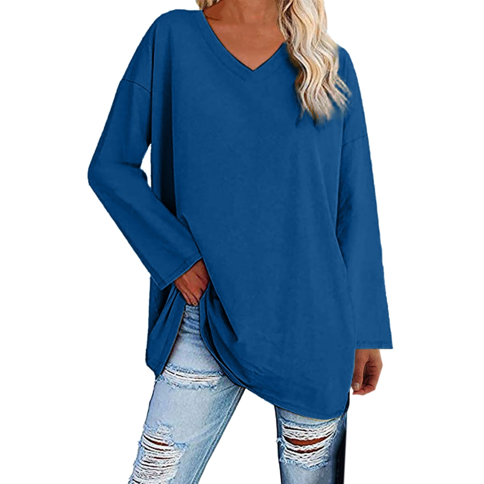 ZIZOCWA Venus Clothing Women Tops Dressy Casual Womens Long Sleeve Tops  Oversized T Shirts V Neck Tunic Tops Soft Causal Loose Blouse Plus Size  Scrub Tops For Women 