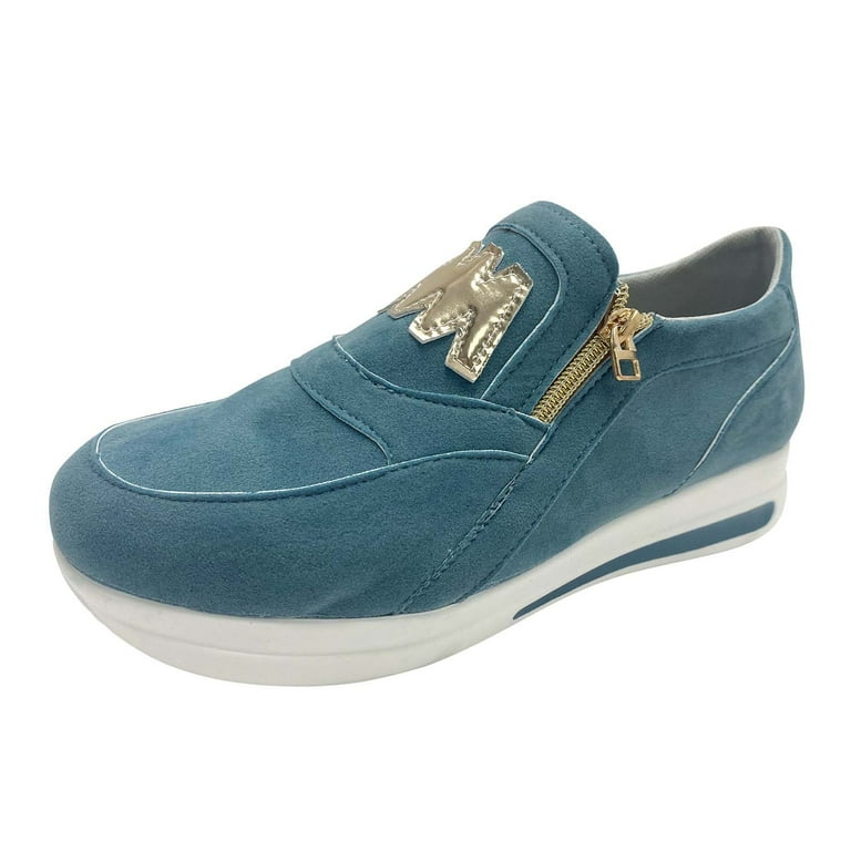 ZIZOCWA Bubble Shoes Womens Sneaker Women Shoes Size 13 Ladies Fashion Solid Color Flock Side Zipper Platform Comfortable Casual Sports Shoes Nurture Shoes For Women Size 9 Walmart