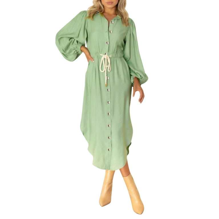 ZIZOCWA Country Club Attire Women Long Sleeve Tunic Dresses Womens