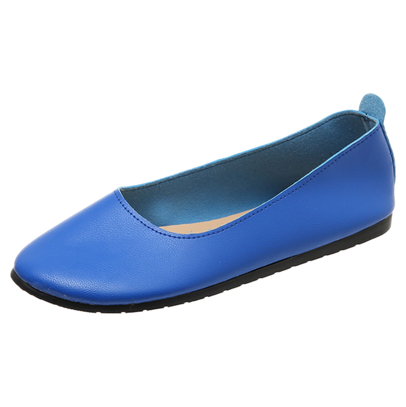 Guzom Woman Summer Flat Shoes Clearance Ballerina Ballet Flats Shoes Casual  Cute Lightweight Soft Sneakers- Dark Blue Size 6.5