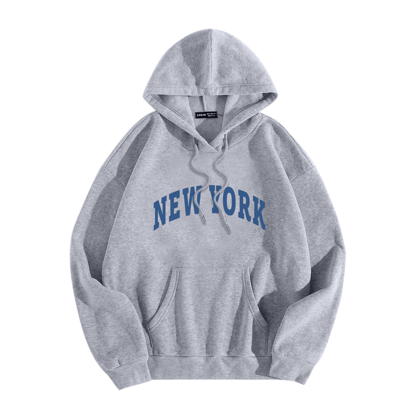 Men's Vintage new York Letters Print Autumn/winter Fleece Hoodie