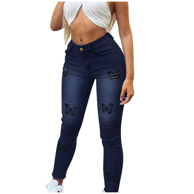 ZIZOCWA Jogger Jeans for Women Ladies Denim Latest Design Trendy Clothes  Women Bell Bottom Jeans High Street Blue Plus Size Flared Jeans Dark BlueS