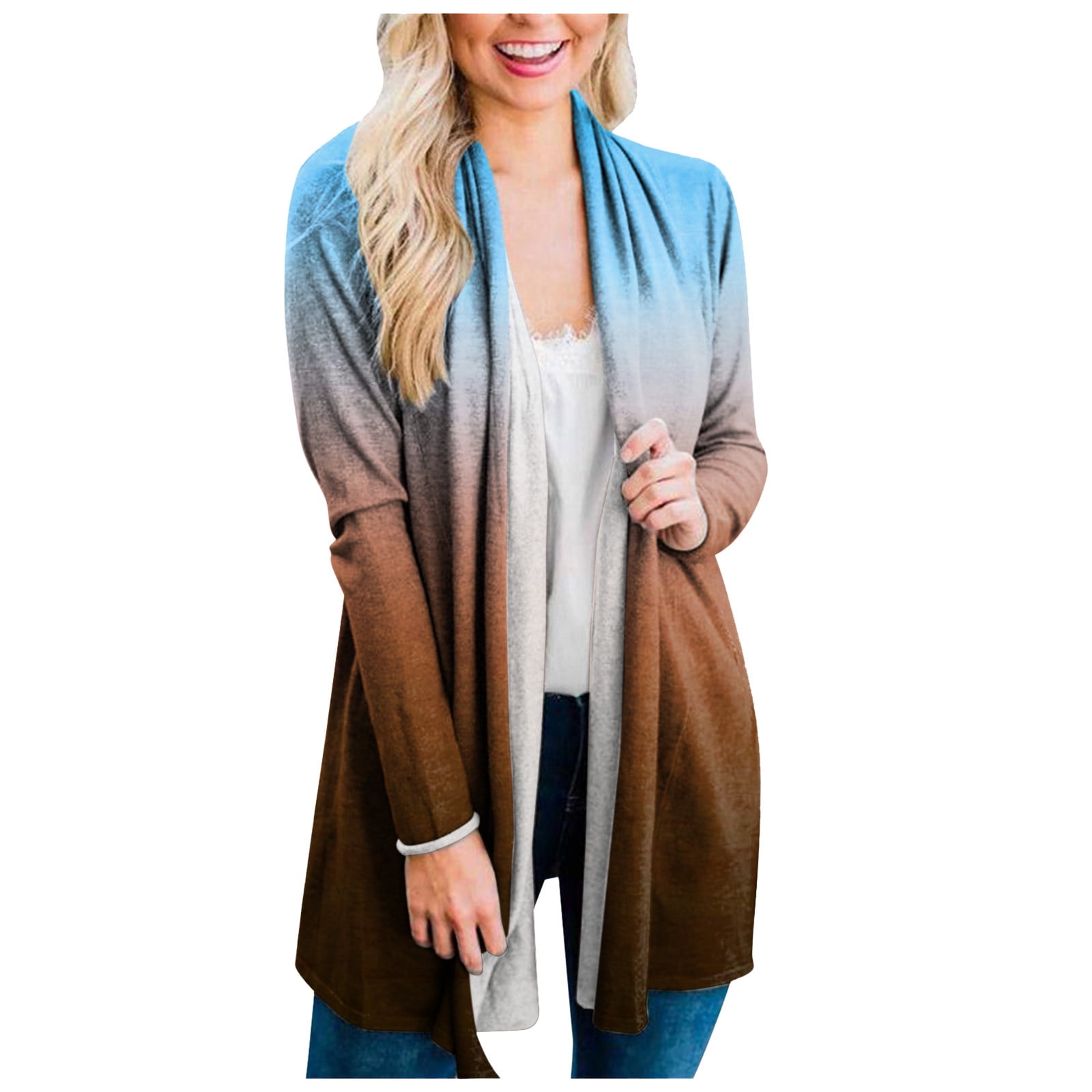 ZIZOCWA White Sheer Cardigan Loose Sweaters For Women Womens Long