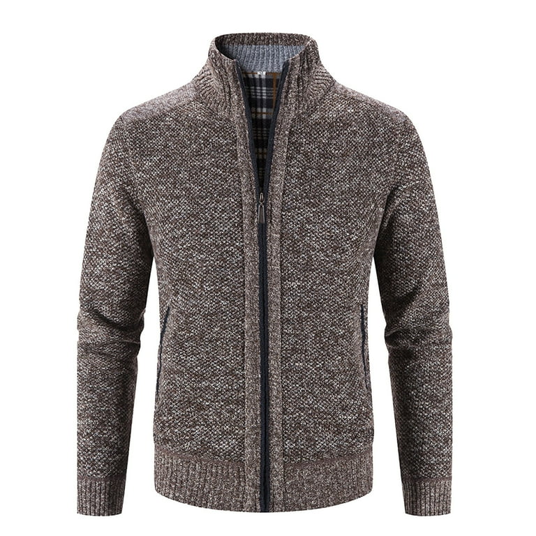 Casual Stand Collar Solid Color Long Sleeve Plus Velvet Fur Sweater Casual Stand Collar Solid Color Long Sleeve Plus Velvet Fur Sweater