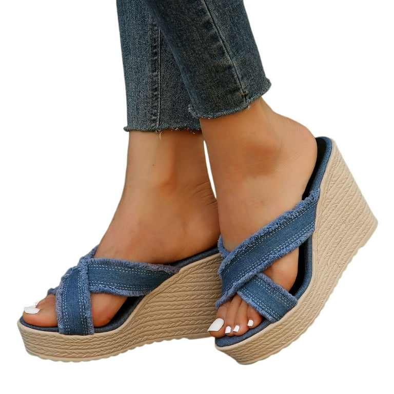 Simple casual platform slippers top